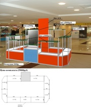 Витрина Б/У. С подсветкой Алюминевый профиль.