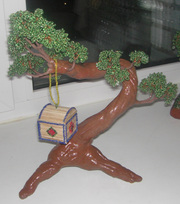 Роза, бонсаи из бисера