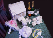 Свадебный набор стоимостью 4 000 руб.: Нежный цветок. В белом цвете.