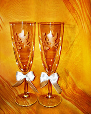 Свадебные бокалы ручной работы много вариантов